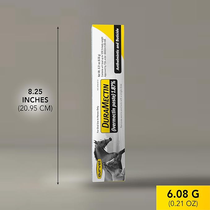 Durvet DuraMectin Ivermectin Paste 1.87% Horse Dewormer – 6.08g (Pack of 6)